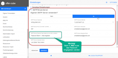 settings useOwnMailSMTP...