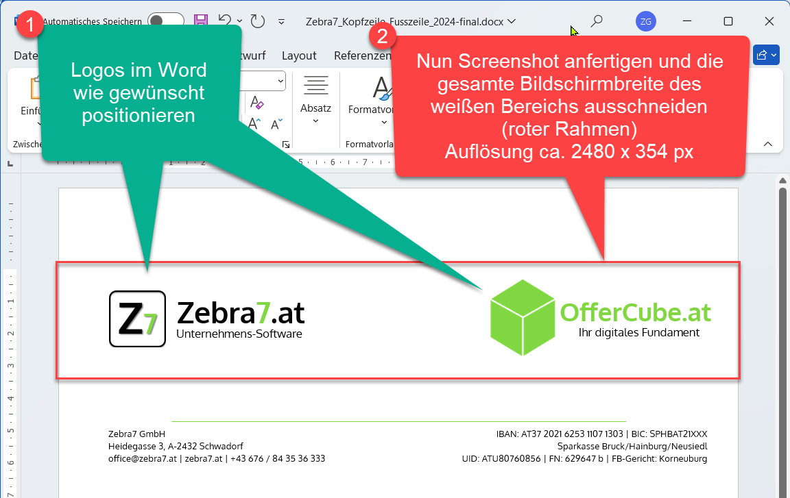 Logo in Word einfügen