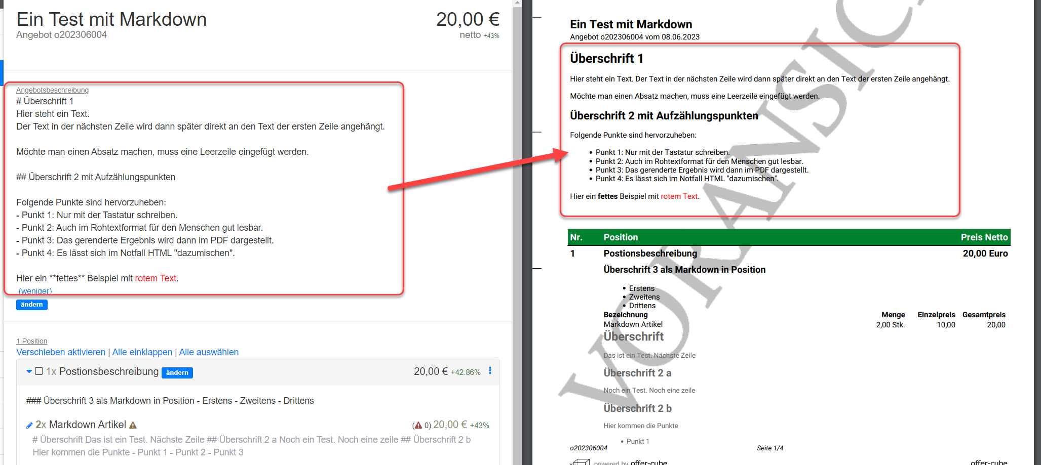 Beispiel als Markdown formatiert und PDF Ergebnis