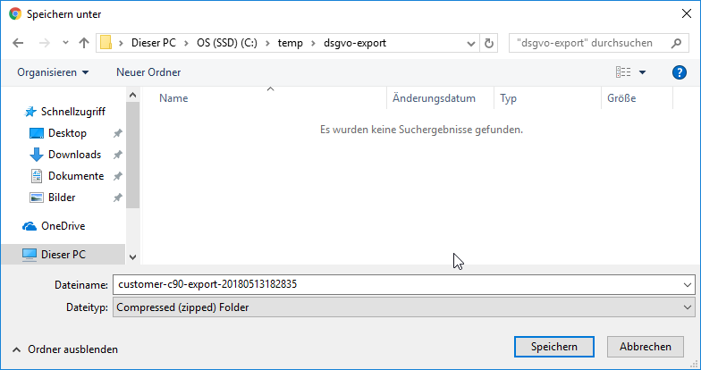 Export ZIP File