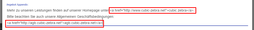 Beispiel Links mit a-href in Angebots-Appendix