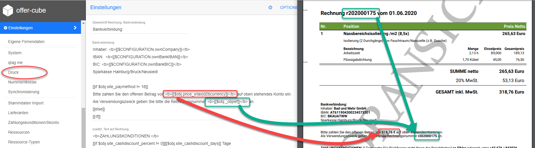 Verwendung des aktuellen Objekts mit [[$obj]]