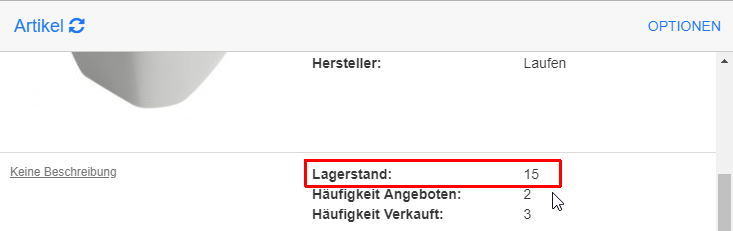Lagerstand nach Lieferantenbestellung Erhalten angepasst Lagerstand nach Lieferantenbestellung Erhalten angepasst